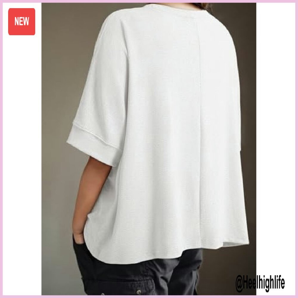 Oversized Loose Fit Basic Tee Soft Breathable Fab… - image 5